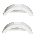 Set of 2 White Fulton Single Axle Trailer Fenders 8" to 12" Wheels Top Step 21.5" Long Boat Utility Sale Replacement