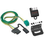 Trailer Wiring and Bracket and Light Tester For 96-03 Chevy Express GMC Savana 1500 2500 3500 w/Factory Tow Package 4-Flat Harness Plug Play