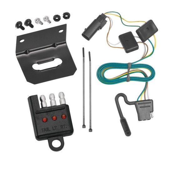 Trailer Wiring and Bracket w/ Light Tester For 08-12 Ford Escape 08-11 Mazda Tribute Mariner Plug & Play 4-Flat Harness