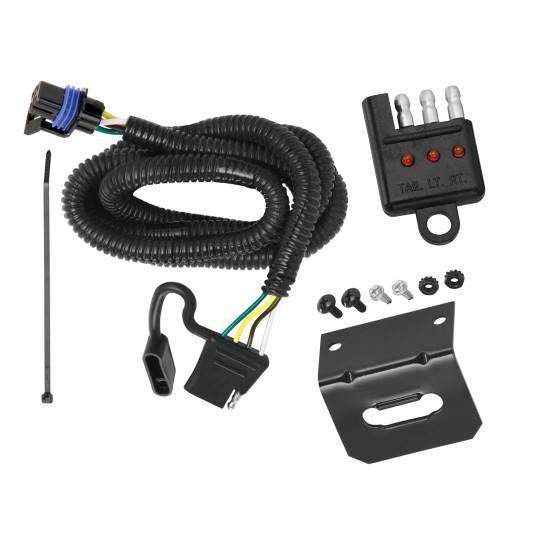 Trailer Wiring and Bracket w/ Light Tester For 10 -16 Cadillac SRX w/Factory Tow Package Plug & Play 4-Flat Harness