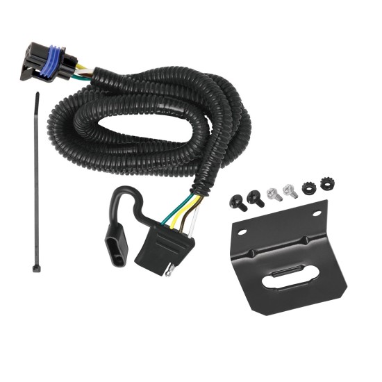 Trailer Wiring and Bracket For 10-16 Cadillac SRX w/Factory Tow Package Plug & Play 4-Flat Harness