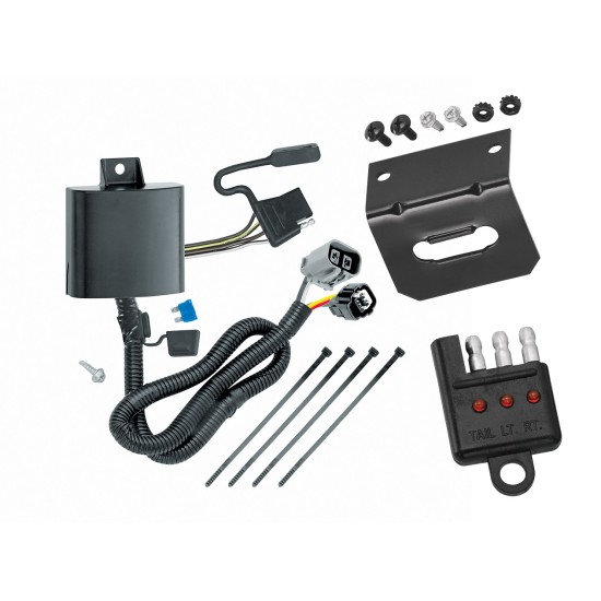 Trailer Wiring and Bracket w/ Light Tester For 13-18 Hyundai Santa Fe 2019 XL 07-12 Veracruz 15-21 KIA Sedona 11-24 Sorento  Plug & Play 4-Flat Harness