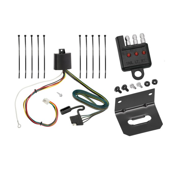 Trailer Wiring and Bracket and Light Tester For 16-23 Mazda CX-9 w/Factory Tow Package 4-Flat Harness Plug Play