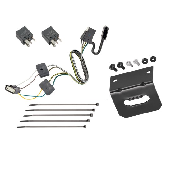 Trailer Wiring and Bracket For 18-24 Chevy Equinox GMC Terrain w/ Tow Prep Package 4-Flat Harness Plug Play