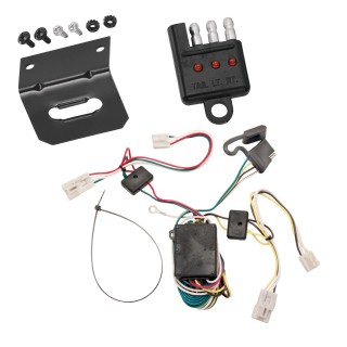 Trailer Wiring and Bracket and Light Tester For 04-10 Toyota Sienna All Styles Plug and Play 4-Flat Harness Plug Play