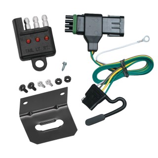 Trailer Wiring and Bracket and Light Tester For 88-00 Chevy GMC C/K 1500 2500 3500, Except 88-91 Crew Cab 4-Flat Harness Plug Play