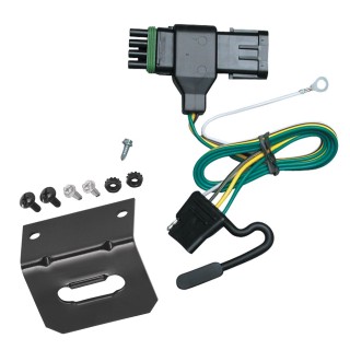 Trailer Wiring and Bracket For 88-00 Chevy GMC C/K 1500 2500 3500, Except 88-91 Crew Cab 4-Flat Harness Plug Play