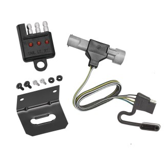 Trailer Wiring and Bracket and Light Tester For 87-96 Ford F-150 F-250 F-350 (1997 Heavy Duty) 4-Flat Harness Plug Play