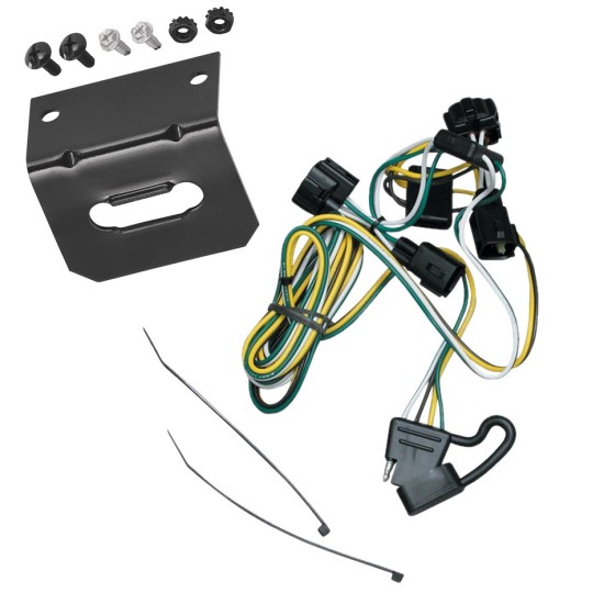 Trailer Wiring and Bracket For 95-03 Dakota 95-02 Dodge Ram 1500 2500 3500 4000 4-Flat Harness Plug Play