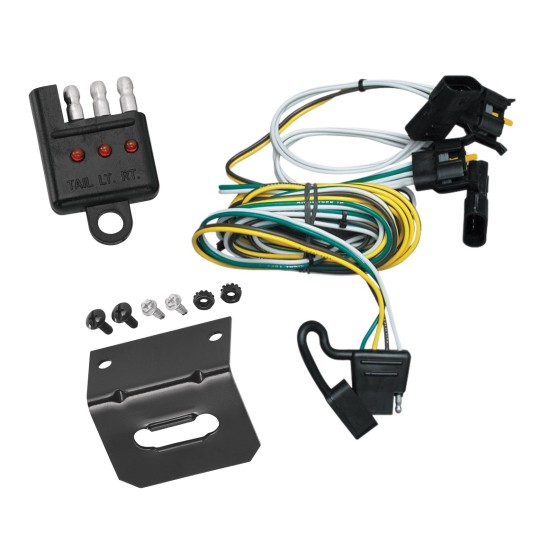 Trailer Wiring and Bracket w/ Light Tester For 00-03 Ford Ranger 95-02 Van 97-03 F-150 Expedition 01-03 Explorer Lincoln Navigator Plug & Play 4-Flat Harness