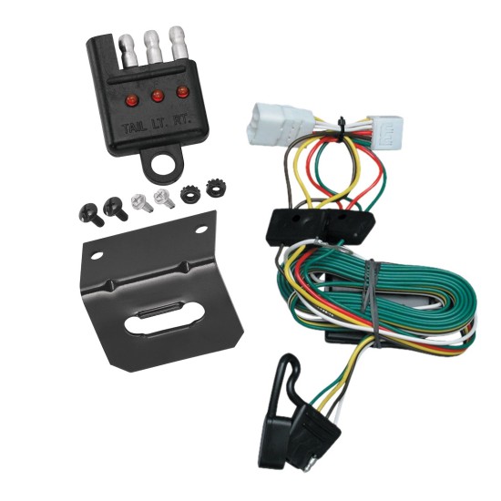 Trailer Wiring and Bracket w/ Light Tester For 97-01 Jeep Cherokee Plug & Play 4-Flat Harness