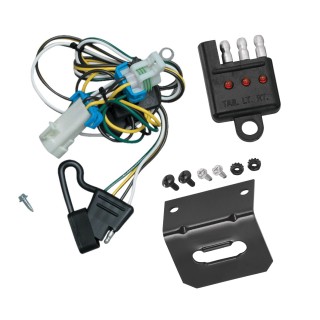 Trailer Wiring and Bracket w/ Light Tester For 98-04 Chevy S-10 GMC Sonoma 98-00 Isuzu Hombre Plug & Play 4-Flat Harness