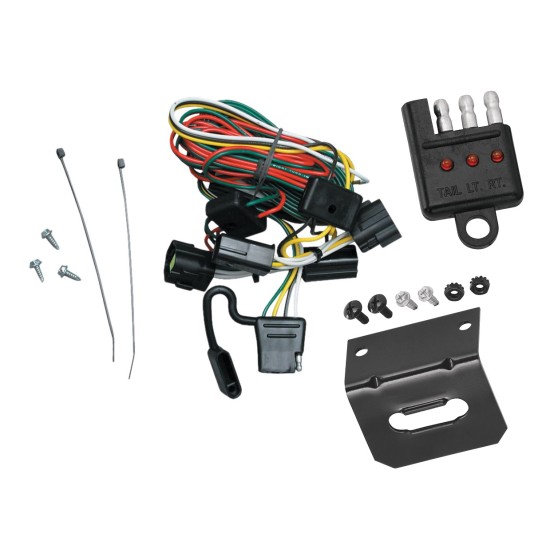 Trailer Wiring and Bracket w/ Light Tester For 98-02 Honda Passport 98-00 Isuzu Amigo 98-04 Rodeo 01-03 Rodeo Sport Plug & Play 4-Flat Harness