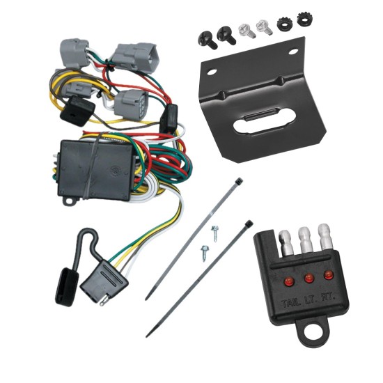 Trailer Wiring and Bracket w/ Light Tester For 98-04 Chrysler 300M Concorde LHS Dodge Intrepid Plug & Play 4-Flat Harness