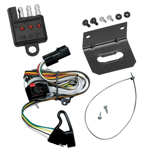 Trailer Wiring and Bracket w/ Light Tester For 01-03 Town & Country Voyager Caravan Grand Caravan Plug & Play 4-Flat Harness