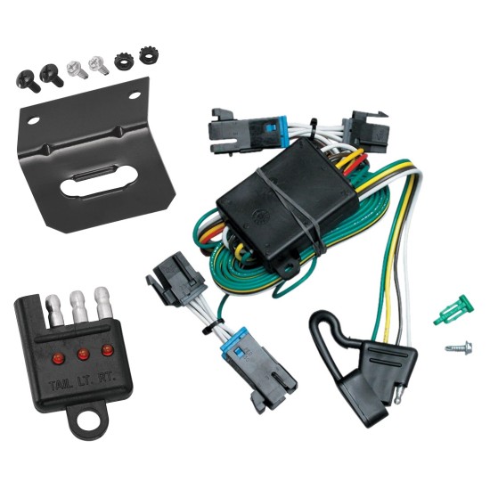 Trailer Wiring and Bracket w/ Light Tester For 00-02 Chevy Express GMC Savana 1500 2500 3500 Plug & Play 4-Flat Harness