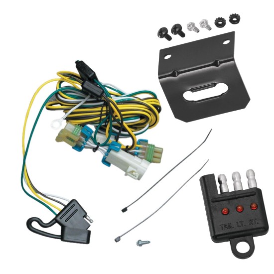 Trailer Wiring and Bracket w/ Light Tester For 02-07 Buick Rendezvous 01-05 Pontiac Aztek Plug & Play 4-Flat Harness