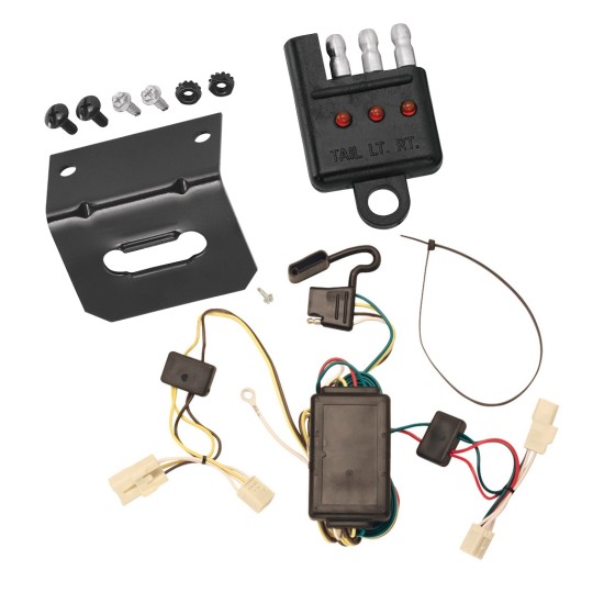 Trailer Wiring and Bracket w/ Light Tester For 01-05 Toyota RAV4 Plug & Play 4-Flat Harness