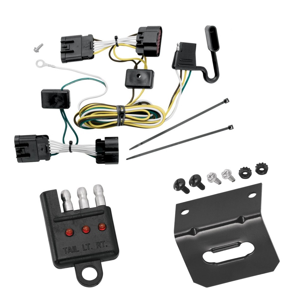 Trailer Wiring and Bracket w/ Light Tester For 05-09 Chevy Uplander 05-07 Buick Terraza Saturn Relay 05-09 Pontiac Montana Plug & Play 4-Flat Harness