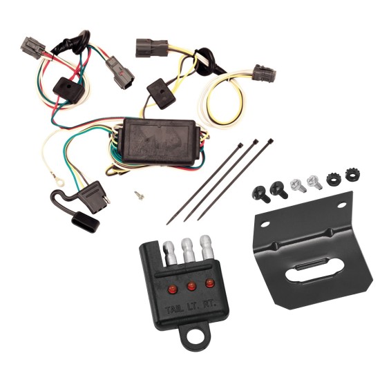 Trailer Wiring and Bracket w/ Light Tester For 05-09 Hyundai Tucson Plug & Play 4-Flat Harness