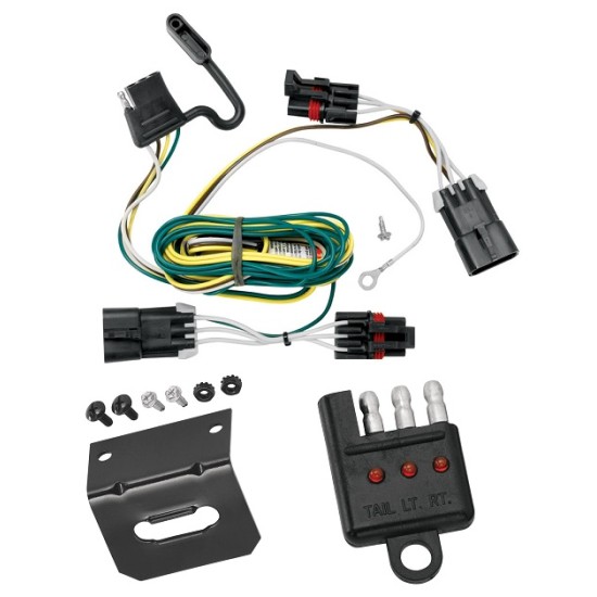 Trailer Wiring and Bracket w/ Light Tester For 05-10 Chevy Cobalt 2008 Sport 06-11 HHR 08-10 HHR SS 07-09 Pontiac G5 Plug & Play 4-Flat Harness