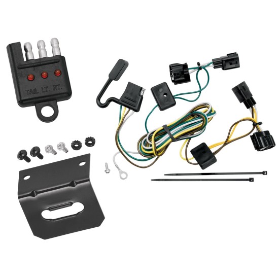 Trailer Wiring and Bracket w/ Light Tester For 98-06 Jeep Wrangler ( TJ Canada Only ) Plug & Play 4-Flat Harness