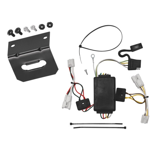 Trailer Wiring and Bracket For 07-12 Hyundai Santa Fe 10-13 KIA Forte 4 Dr. Sedan Plug & Play 4-Flat Harness