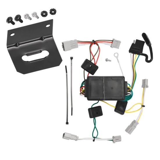 Trailer Wiring and Bracket For 09-14 Acura TSX 08-12 Honda Accord 06-15 Civic 07-13 Fit 04-13 Mazda 3 07-12 Mitsubishi Galant 4-Flat Harness Plug Play