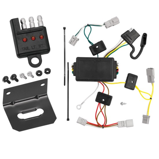 Trailer Wiring and Bracket w/ Light Tester For 06-17 Honda Civic 2 Dr. Coupe Except Si Plug & Play 4-Flat Harness