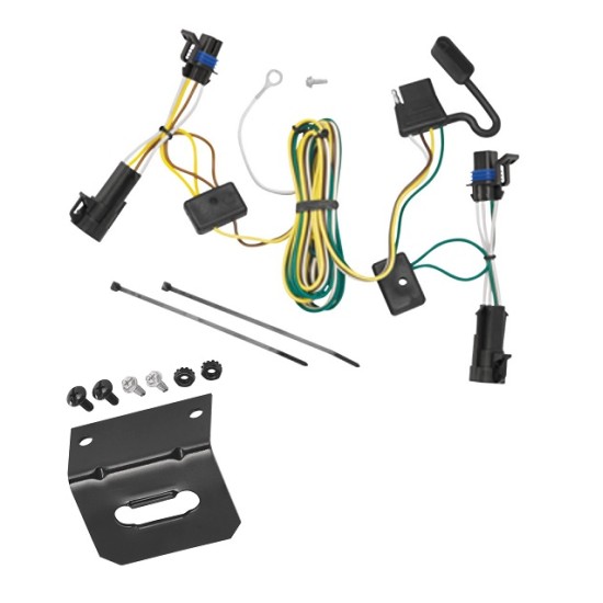 Trailer Wiring and Bracket For 04-07 Chevy Malibu LS LT Maxx 06-07 SS 2008 Classic 05-09 Pontiac G6 Plug & Play 4-Flat Harness