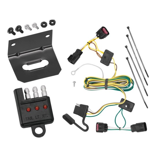 Trailer Wiring and Bracket w/ Light Tester For 08-12 Buick Enclave Chevy Malibu 09-12 Traverse Plug & Play 4-Flat Harness