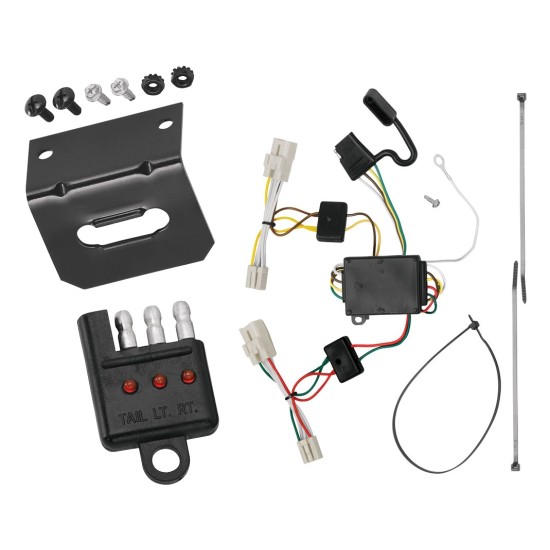 Trailer Wiring and Bracket w/ Light Tester For 11-20 KIA Optima 07-09 KIA Amanti Plug & Play 4-Flat Harness