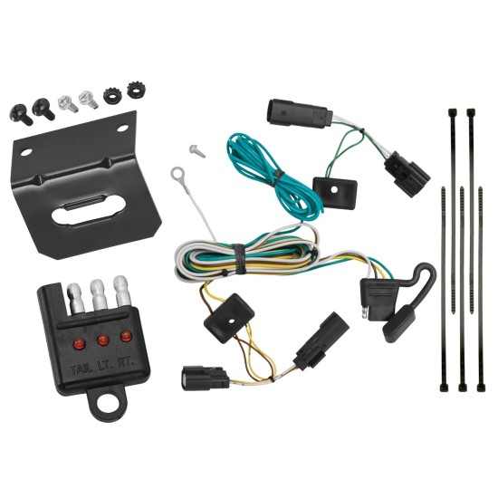 Trailer Wiring and Bracket w/ Light Tester For 09-20 Ford Flex Plug & Play 4-Flat Harness