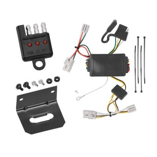 Trailer Wiring and Bracket w/ Light Tester For 09-12 Hyundai Elantra Touring 5 Dr. 01-06 Santa Fe Plug & Play 4-Flat Harness