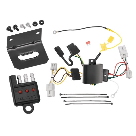 Trailer Wiring and Bracket w/ Light Tester For 09-11 Hyundai Genesis 4 Dr. Sedan Plug & Play 4-Flat Harness