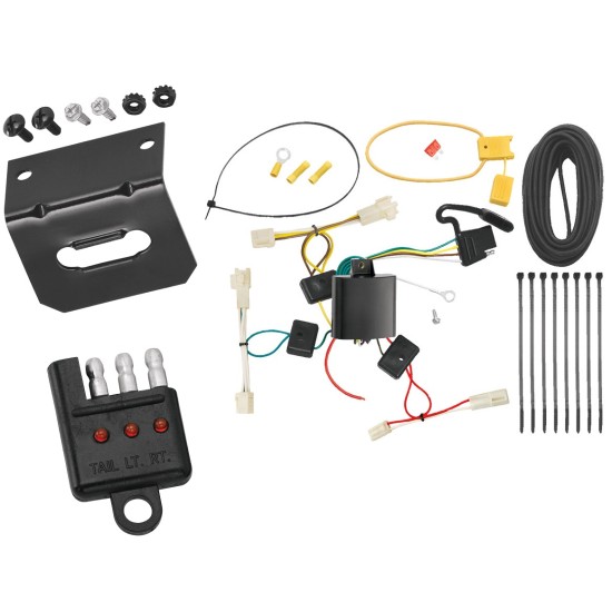 Trailer Wiring and Bracket w/ Light Tester For 07-12 Lexus RX350 04-06 RX330 Plug & Play 4-Flat Harness