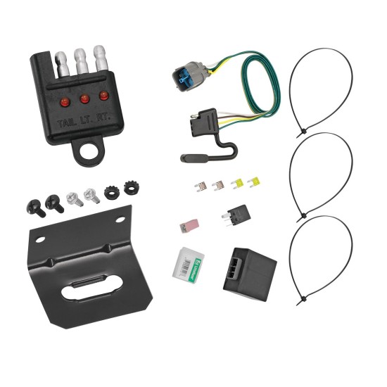 Trailer Wiring and Bracket w/ Light Tester For 09-14 Honda Ridgeline 09-11 Pilot Plug & Play 4-Flat Harness