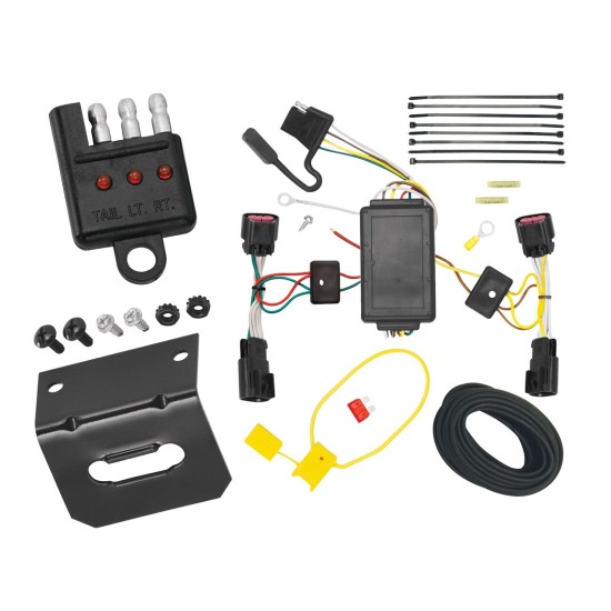 Trailer Wiring and Bracket w/ Light Tester For 10-17 Chevy Equinox GMC Terrain Plug & Play 4-Flat Harness