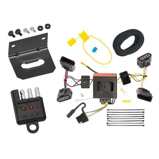 Trailer Wiring and Bracket w/ Light Tester For 04-10 VW Volkswagen Touareg Plug & Play 4-Flat Harness