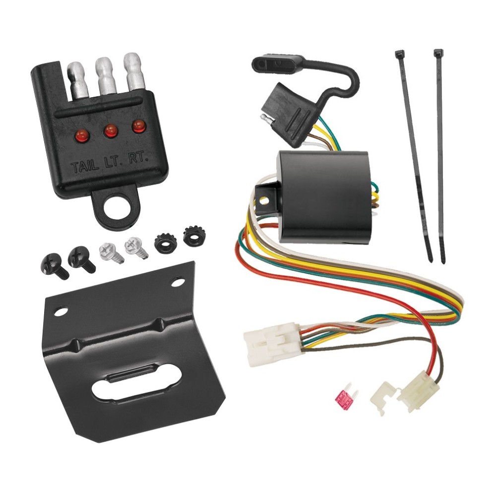 Trailer Wiring and Bracket and Light Tester For 04-11 Mitsubishi