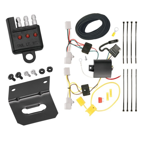 Trailer Wiring and Bracket w/ Light Tester For 06-17 Mazda 5 11-14 Mazda 2 07-15 Mazda CX-9 Plug & Play 4-Flat Harness