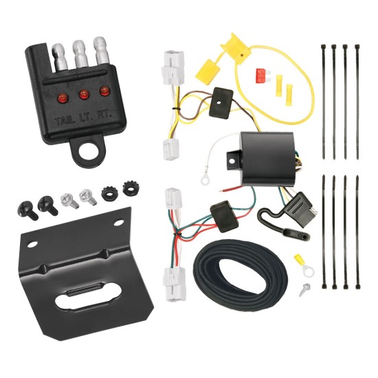 Trailer Wiring and Bracket w/ Light Tester For 10-12 Hyundai Genesis 2 Dr. Coupe Plug & Play 4-Flat Harness