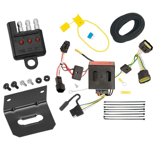 Trailer Wiring and Bracket w/ Light Tester For 11-16 KIA Sportage Plug & Play 4-Flat Harness