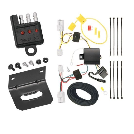 Trailer Wiring and Bracket w/ Light Tester For 11-13 Hyundai Elantra 4 Dr. Sedan 13-14 Elantra 2 Dr. Coupe Plug & Play 4-Flat Harness