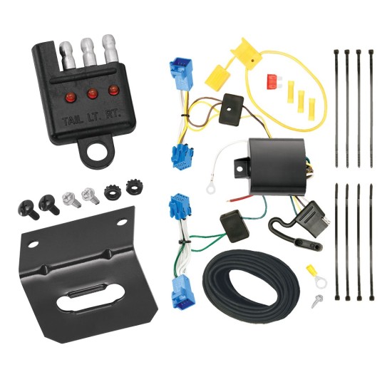 Trailer Wiring and Bracket w/ Light Tester For 06-11 Cadillac DTS Plug & Play 4-Flat Harness