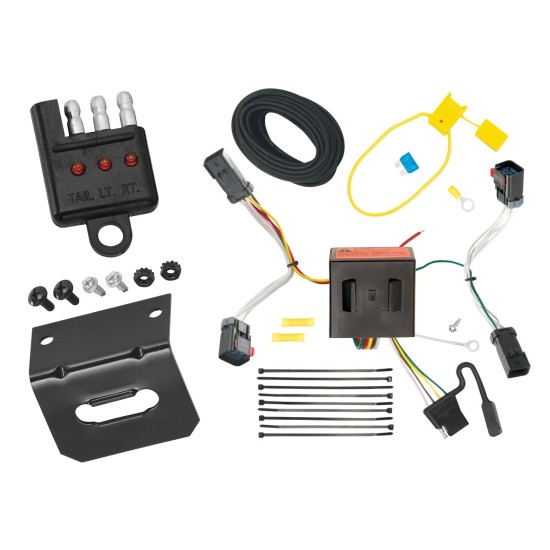 Trailer Wiring and Bracket w/ Light Tester For 11-17 Jeep Compass (Old Body Style) Plug & Play 4-Flat Harness