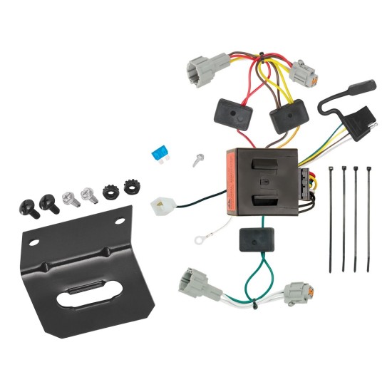 Trailer Wiring and Bracket For 11-17 Nissan Quest Plug & Play 4-Flat Harness