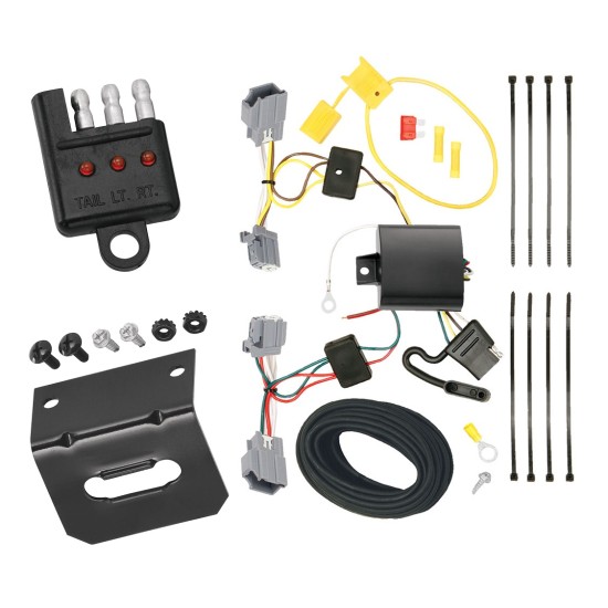 Trailer Wiring and Bracket w/ Light Tester For 12-19 Ford Focus Plug & Play 4-Flat Harness