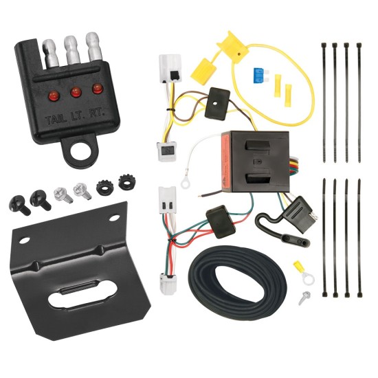 Trailer Wiring and Bracket w/ Light Tester For 12-22 Nissan NV1500 NV2500 NV3500 Plug & Play 4-Flat Harness