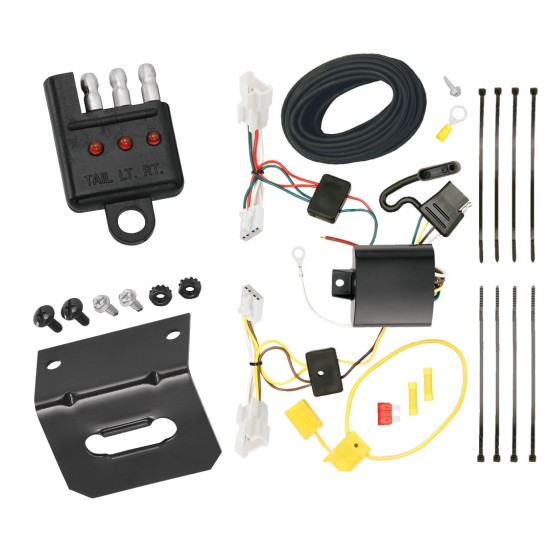 Trailer Wiring and Bracket w/ Light Tester For 10-14 Hyundai Sonata Plug & Play 4-Flat Harness